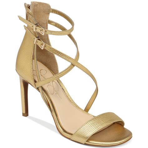 designer gold strappy sandals